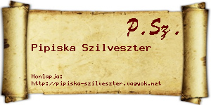 Pipiska Szilveszter névjegykártya